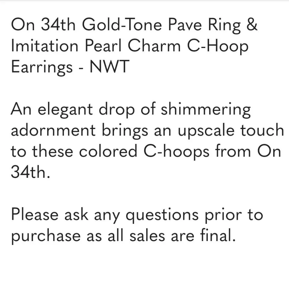On 34th Gold-Tone Disc & Color Ring Drop Earrings - NWT